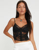 Afbeelding van Yenko Crop Top in Kant Zwart