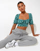Afbeelding van Yiava Crop Top in Floral Field Green