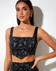 Afbeelding van Zana Corset Top in Barok Cherubijn Zwart en Grijs