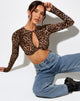 Afbeelding van Zen Crop Top in Nachtluipaard Bruin