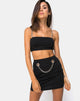 Afbeelding van Zenda Bodycon Rok in Zwart met Zilverkleurige Ketting