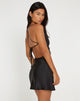Afbeelding van Zenita Mini Dress in Satin Black
