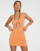 Zione Bodycon Jurk in Oranje Diamante Gesp