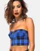 Afbeelding van Zipshi Cropped Top in ruitblauw