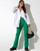 Afbeelding van Zoven flare broek in keperstof Blush Green