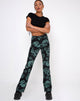 Afbeelding van Zoven Broek in Dragon Flower Zwart en Mint