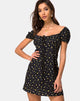 Afbeelding van Zudema Mini Dress in Pretty Petal Zwart