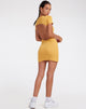 BEELD VAN Enya Mini Jurk in Rib Yolk Geel