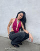 Afbeelding van Nindita Halterneck Crop Top in Magenta Purple