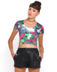 Afbeelding van Motel Tabby Crop in Roze Southern Floral Highlight Print