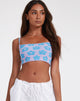 Afbeelding van Tala Crop Top in Schattig Bloemig Daisy Lila en Blauw