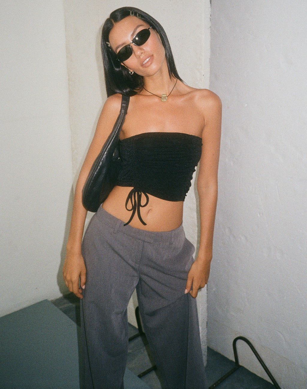MOTEL X JACQUIE Verena Bandeau Top in Zwart