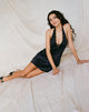 Afbeelding van Maruko Mini Dress in Satin Black