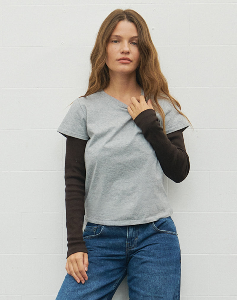 Clio Baggy T-shirt in Grijs Marl