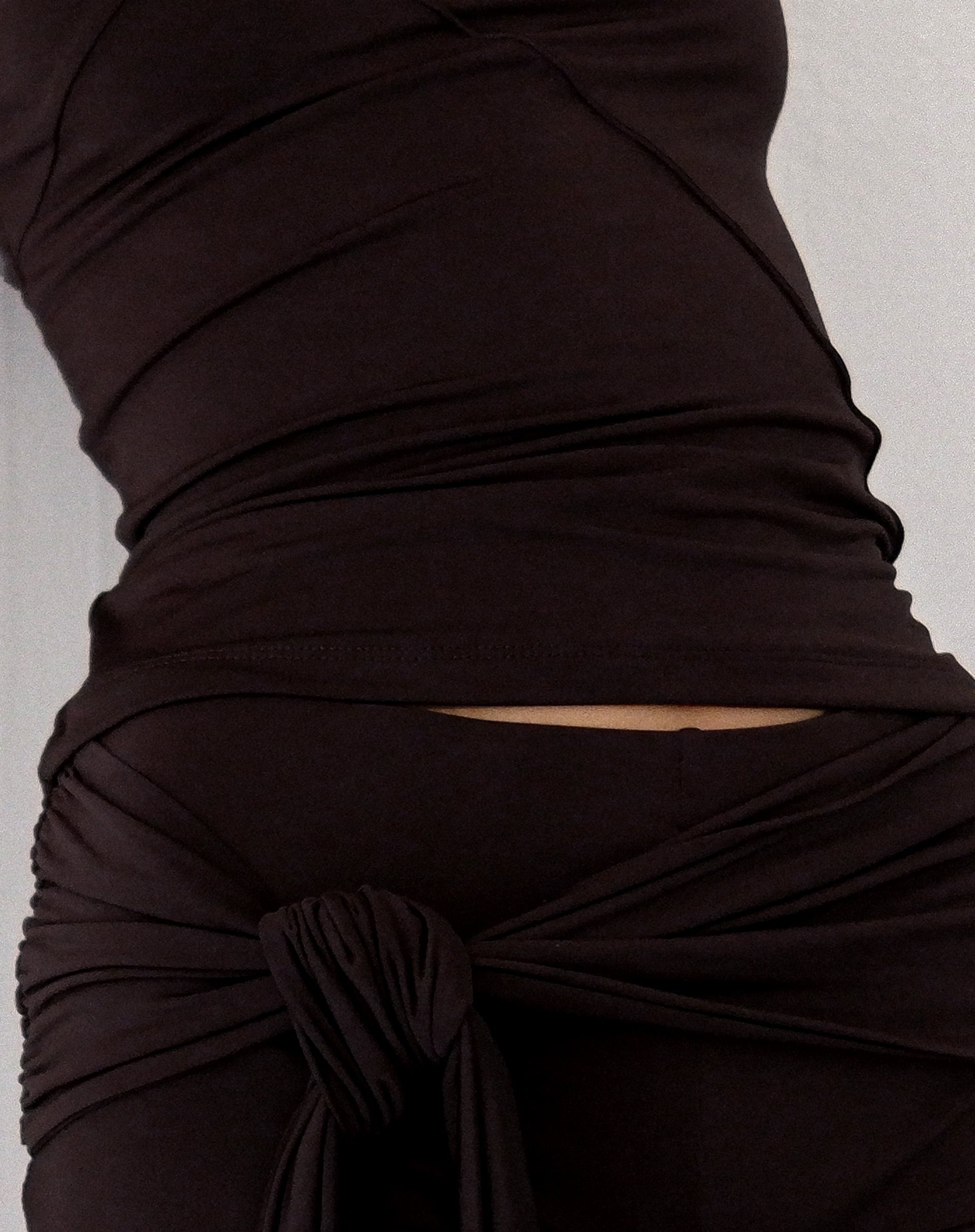 Afbeelding van Effy Capri Broek met Wrap Tailleband in Mocca