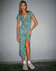 Afbeelding van Larin Midi Dress in Floral Field Green