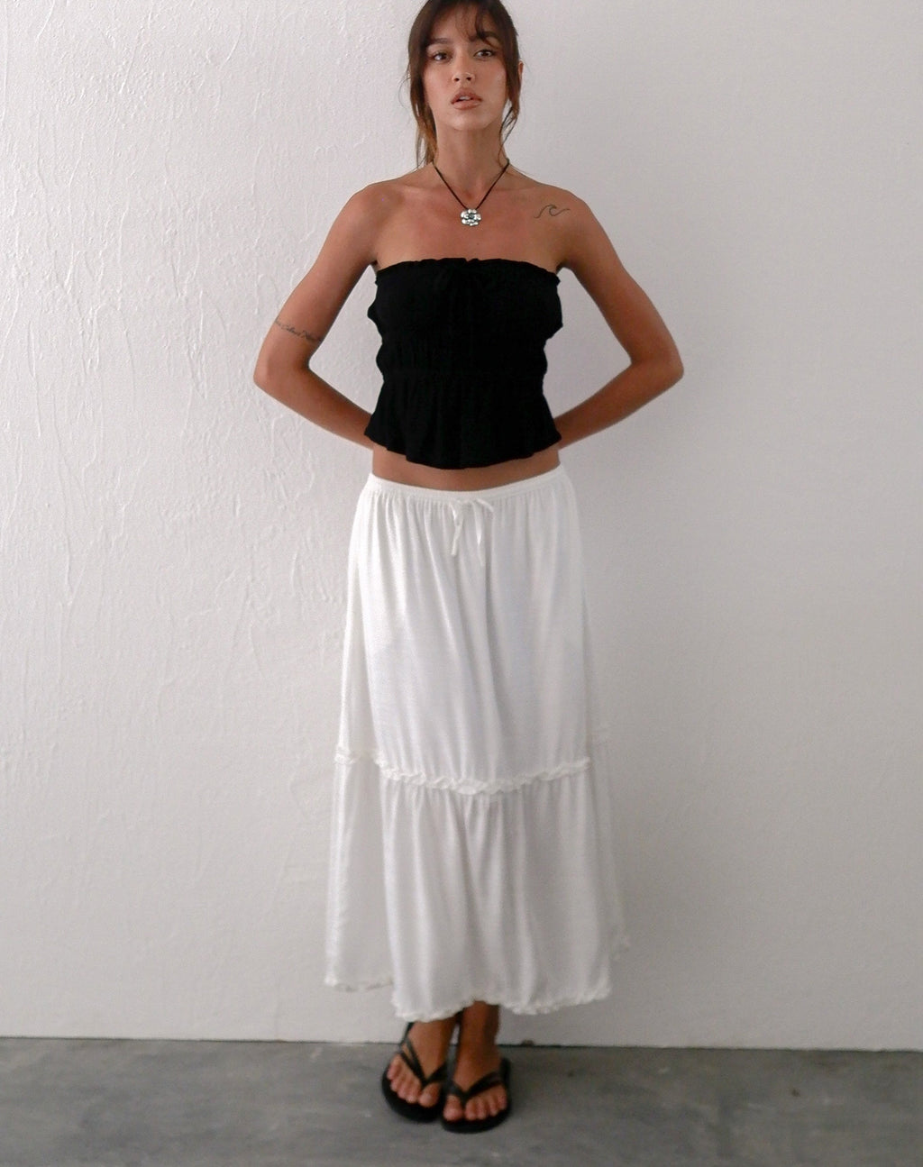 Iyana Midi rok in Off White