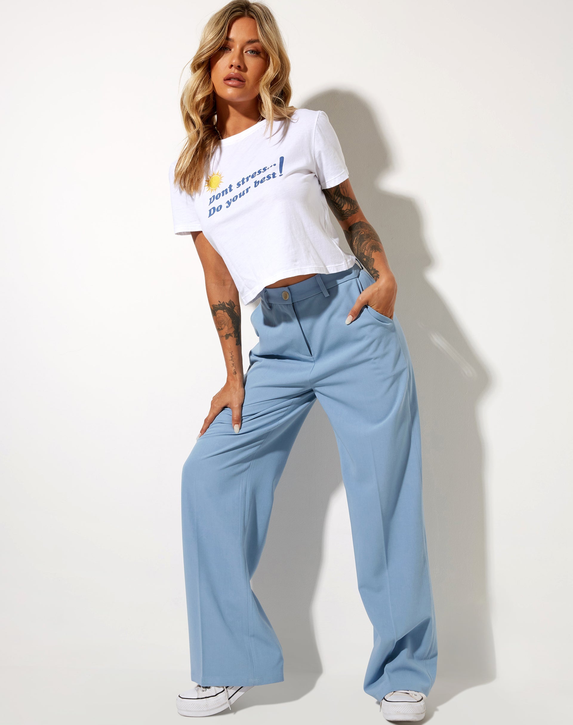 Afbeelding van Abba Rechte Broek in Getailleerd Blauw