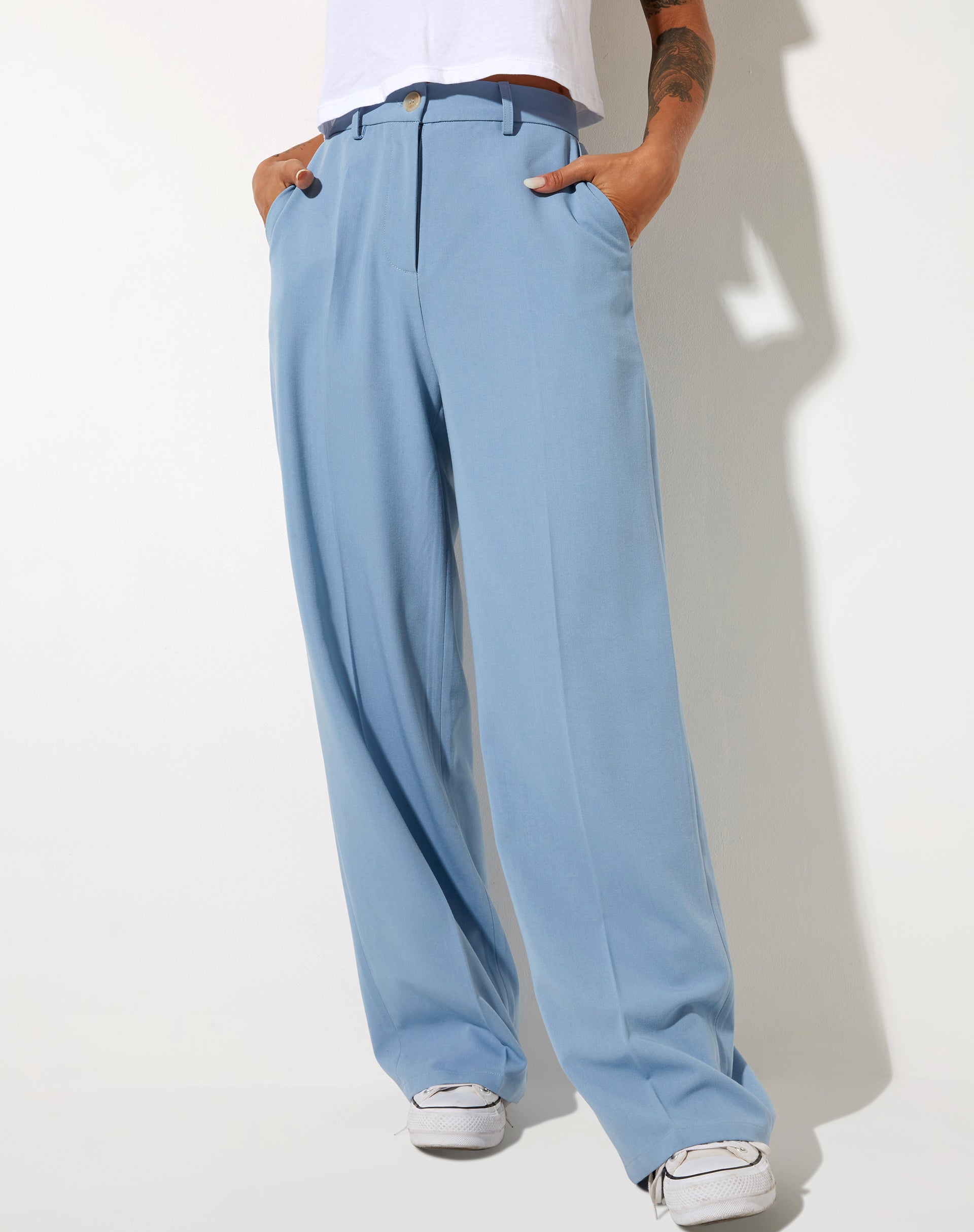 Afbeelding van Abba Rechte Broek in Getailleerd Blauw