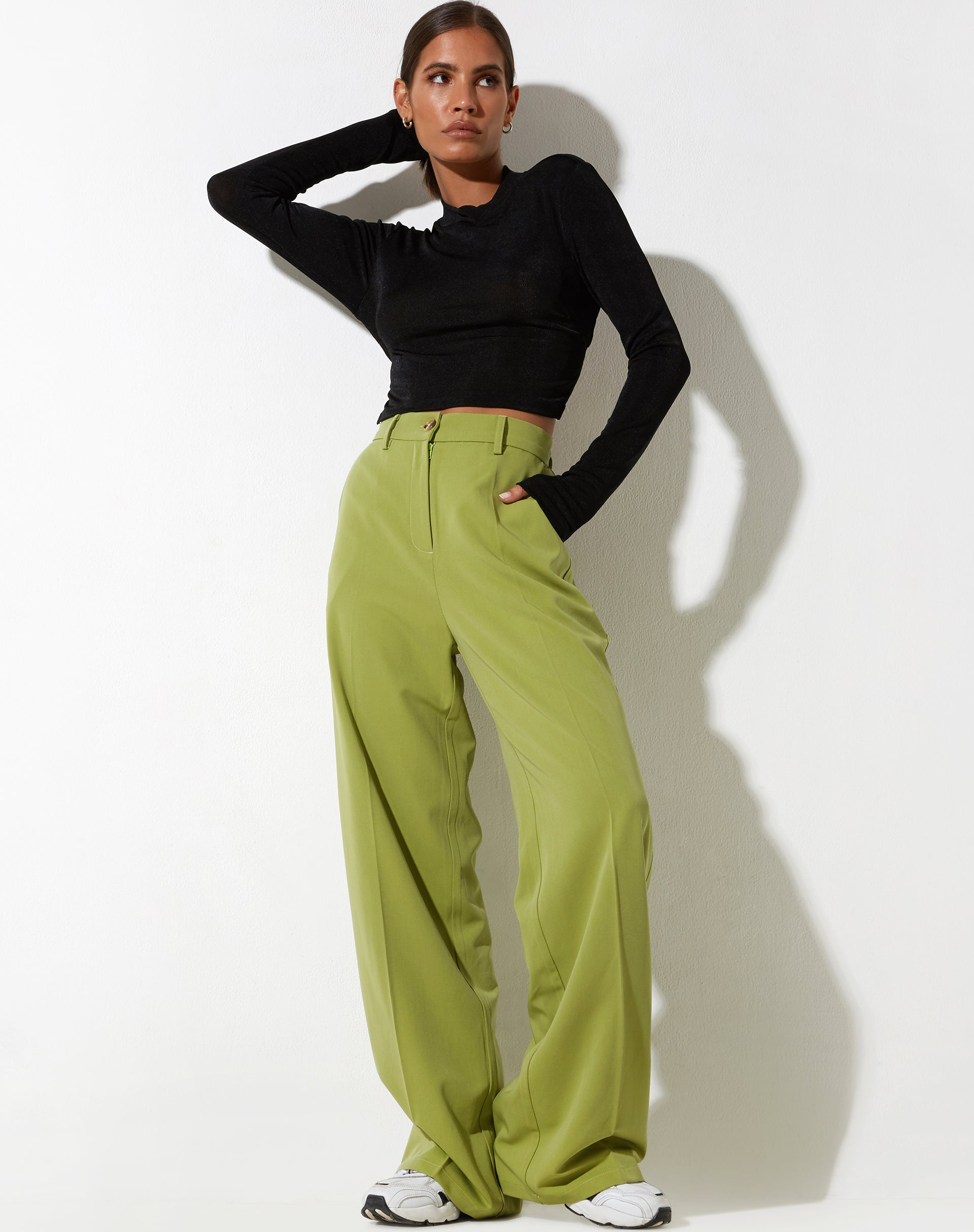 Afbeelding van Abba Straight Leg Trouser in Tailoring Apple Green