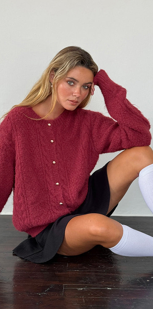 Afbeelding van Aceso Vest in Brush Knit Bourgondië