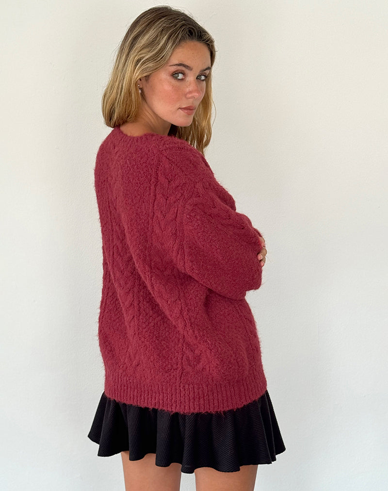 Afbeelding van Aceso Vest in Brush Knit Bourgondië