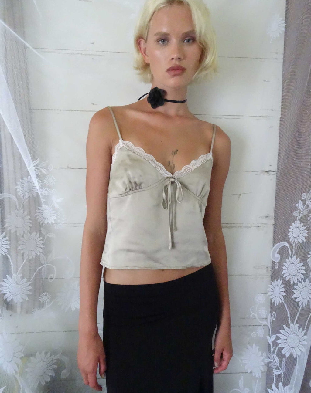 Adalia Cami Top in Satijn Champagne