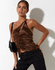 Afbeelding van Adiba Crop Top in Satin Brown