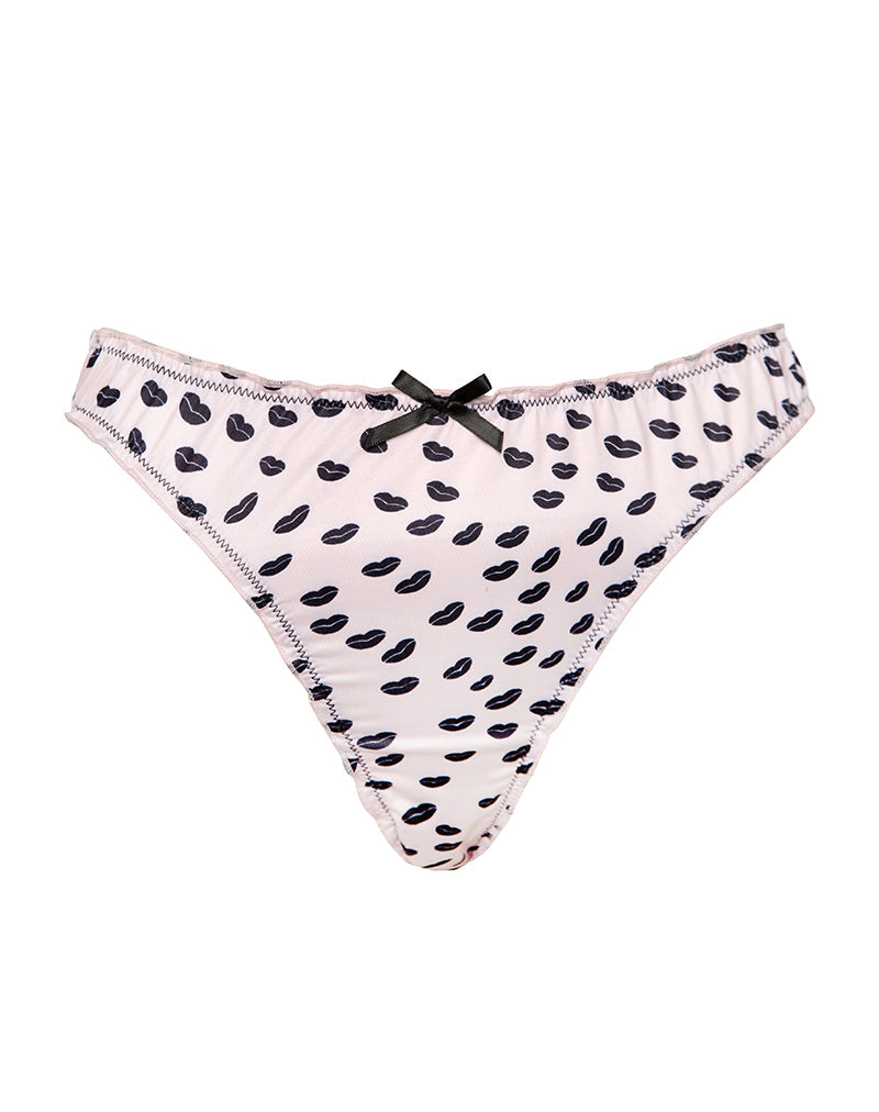 Afbeelding van Adrienne String in Roze Micro Lips Zwart