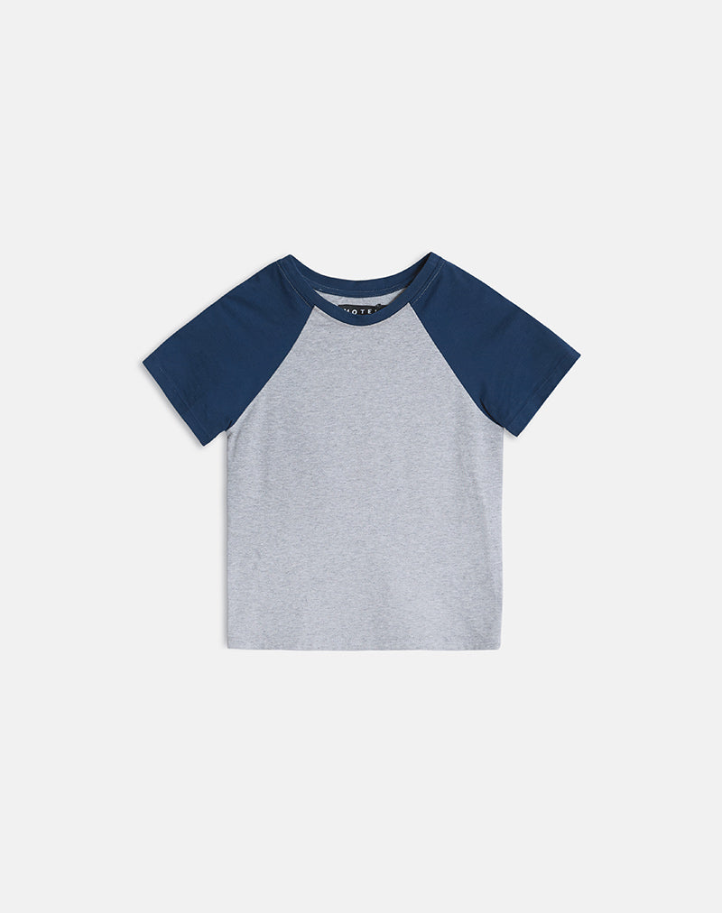Afbeelding van Agneta T-shirt in grijs gemêleerd en marineblauw