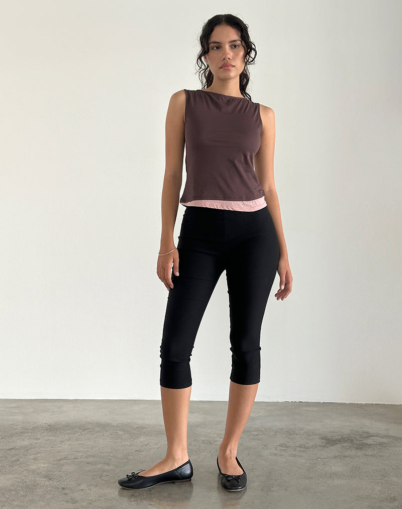 Aida top in weefseldiep mahonie met pink lady
