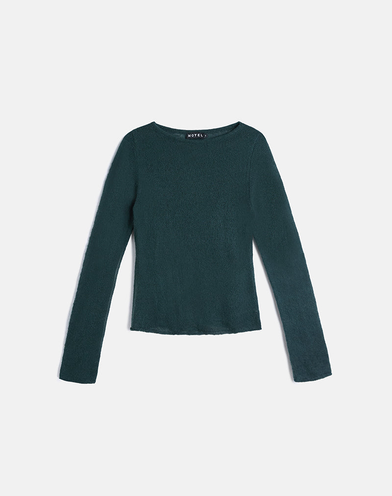 Afbeelding van Aika Top in Sheer Knit Donkergroen