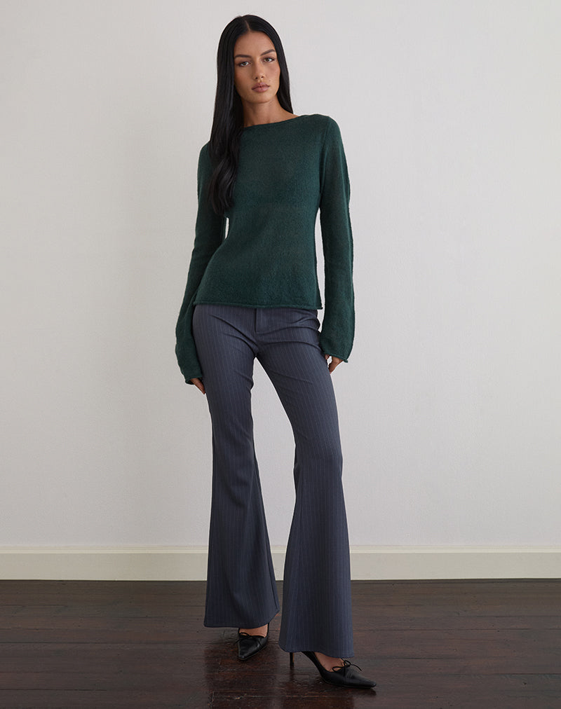 Afbeelding van Aika Top in Sheer Knit Donkergroen