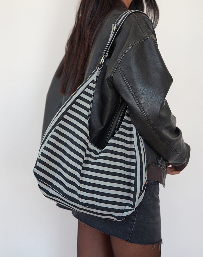 Aimi tas in grijs met zwarte streep