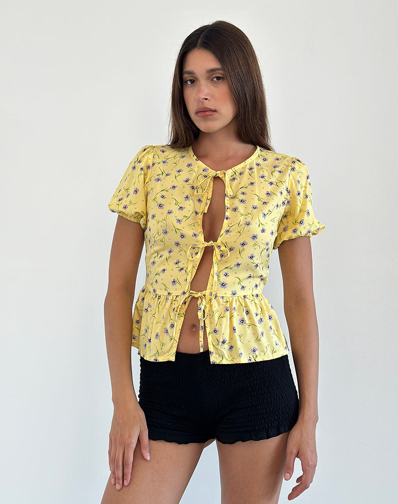 Afbeelding van Ajasi Blouse in Wild Flower Lemon Drop