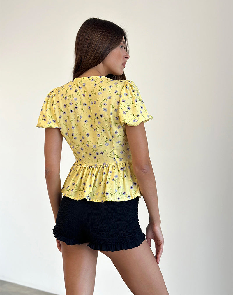 Afbeelding van Ajasi Blouse in Wild Flower Lemon Drop
