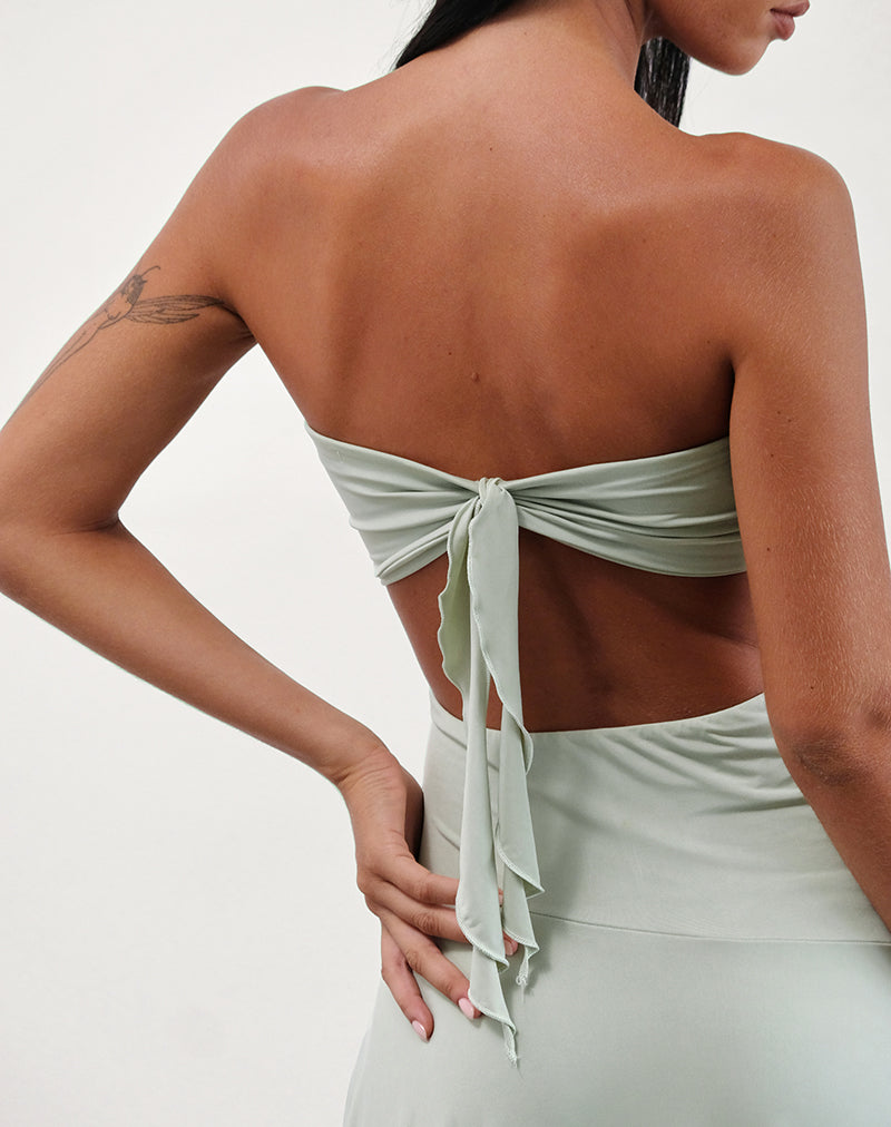Afbeelding van Akira Bandeau Midi Dress in Slinky Sage