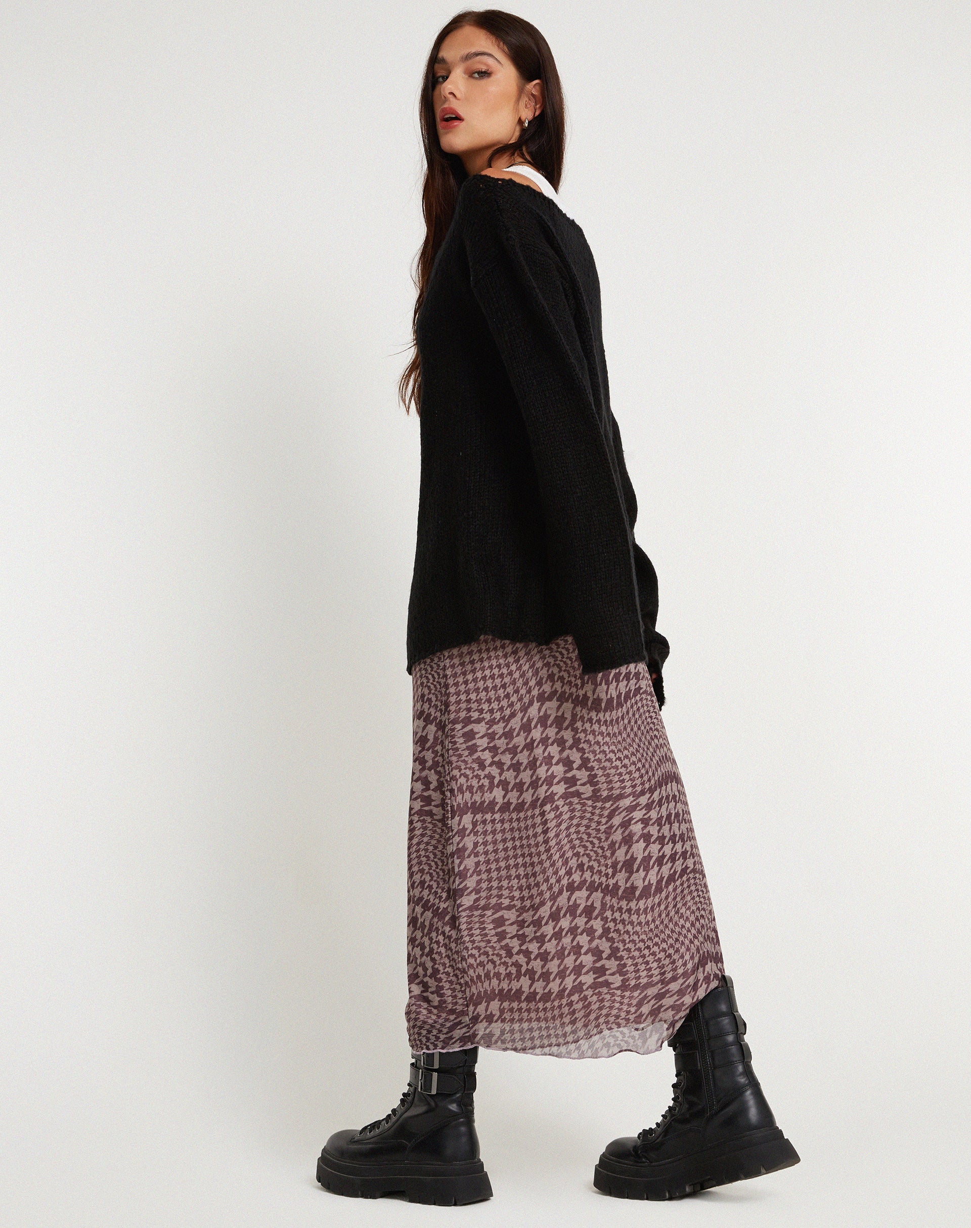 Afbeelding van Akohara Laddered Knitted Top in Zwart