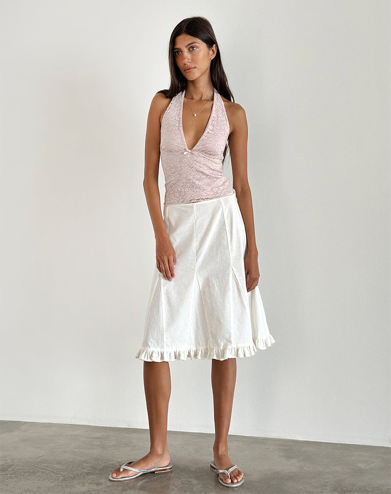 Afbeelding van Aksa haltertop in kant Lotus Roze