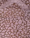Bruin Flock Mesh met roze hartjesprint