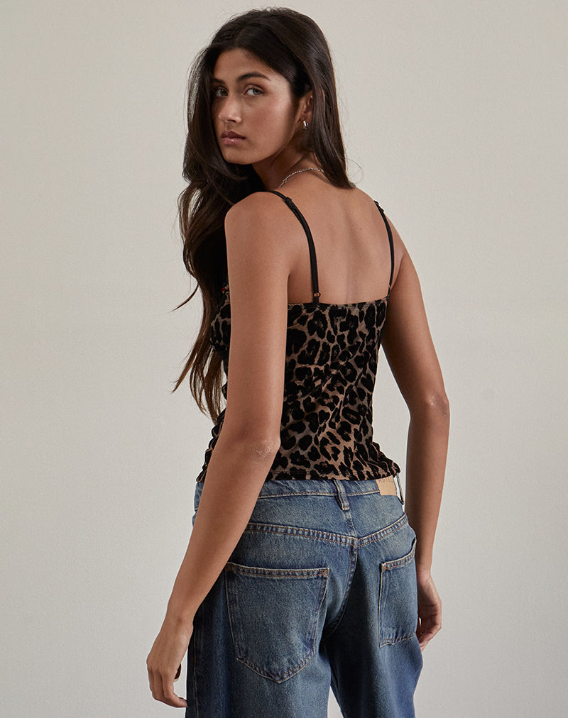 Afbeelding van Alcesta Top in Flock Mesh Rar Leopard