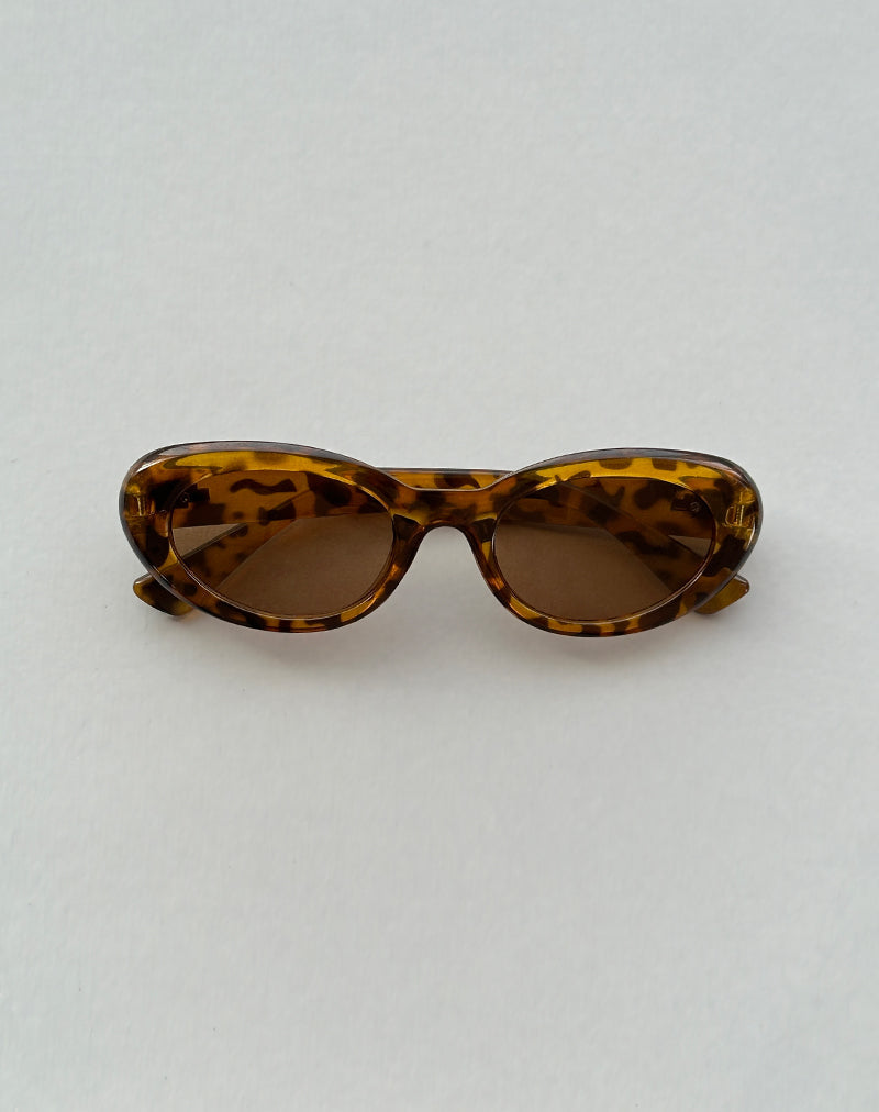 Afbeelding van Aldabra Ovale Zonnebril in Tortoise Shell