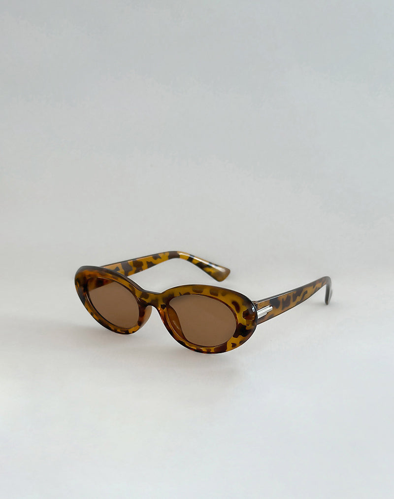 Afbeelding van Aldabra Ovale Zonnebril in Tortoise Shell
