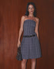 Afbeelding van Aldari Bandeau Midi Dress Tailoring Navy Check