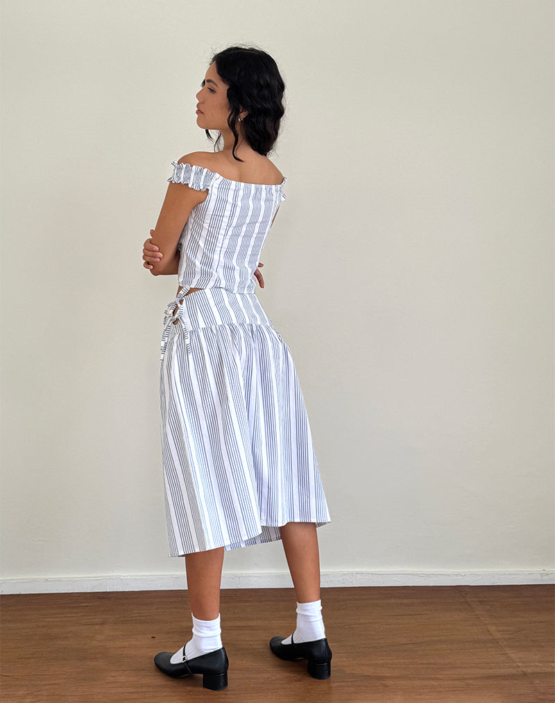 Afbeelding van Sasay Midi rok in verticale grijze streep