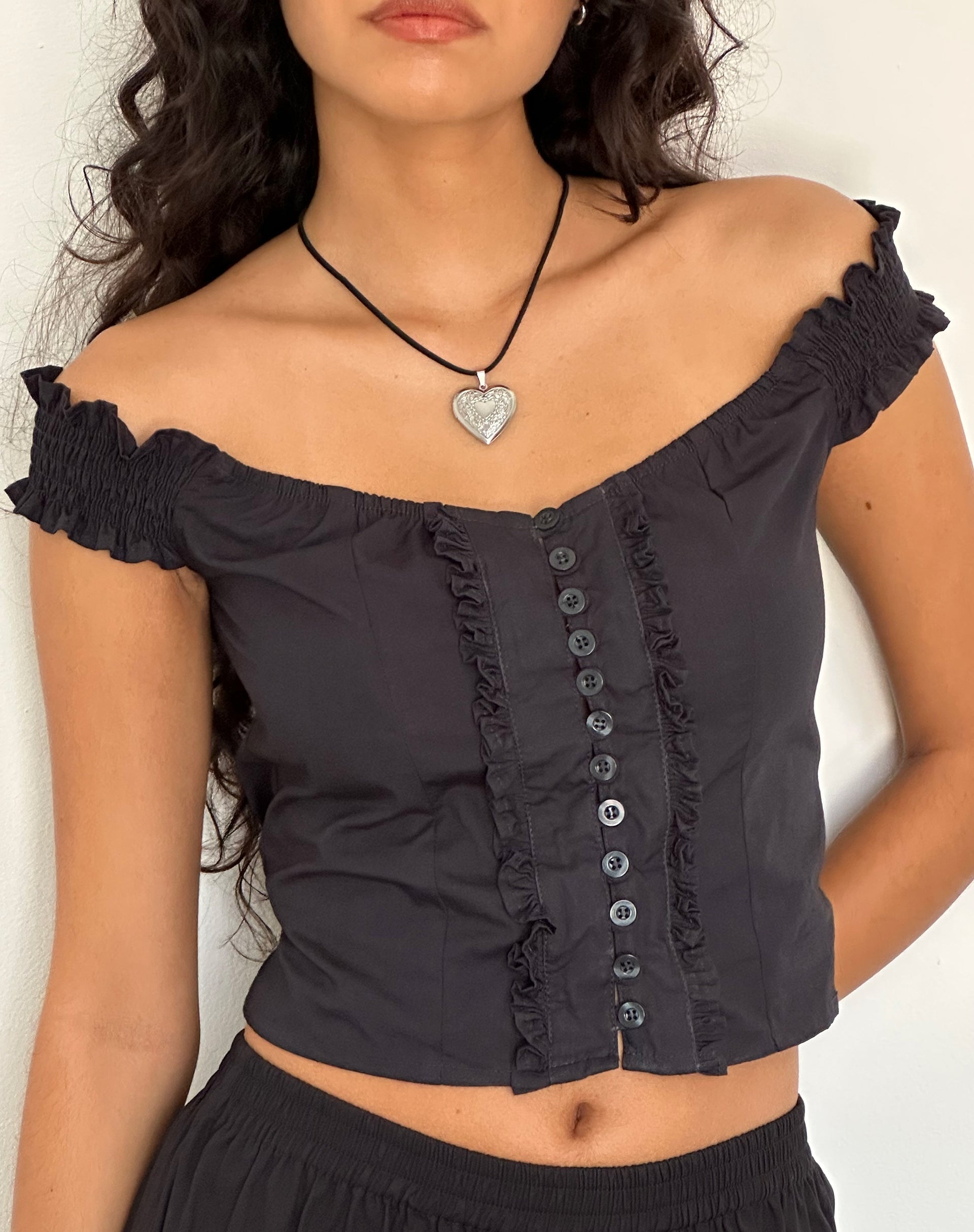 Afbeelding van Alderidge Bardot Korset Top in Zwart