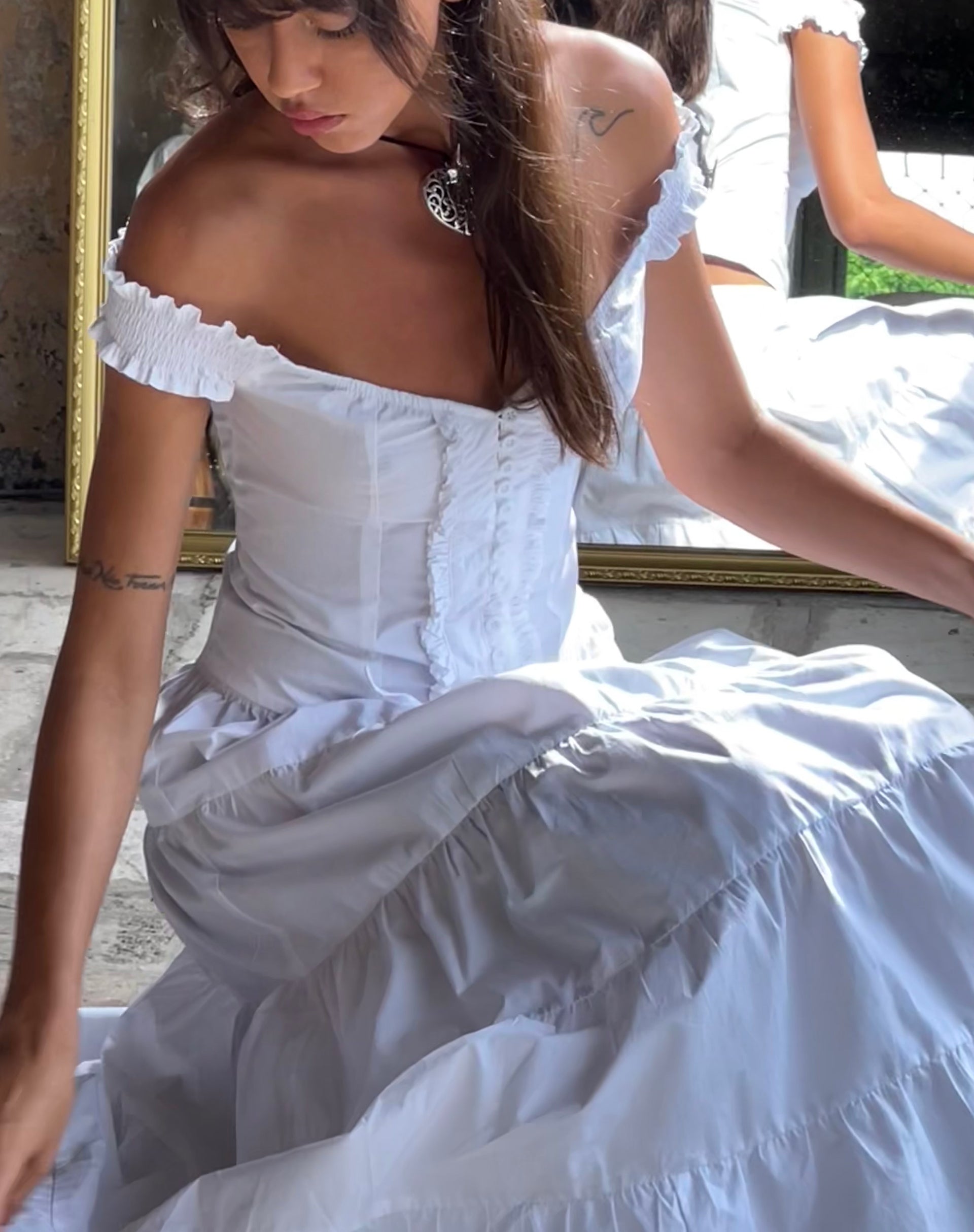 Afbeelding van Alderidge Bardot Corset Top in Wit