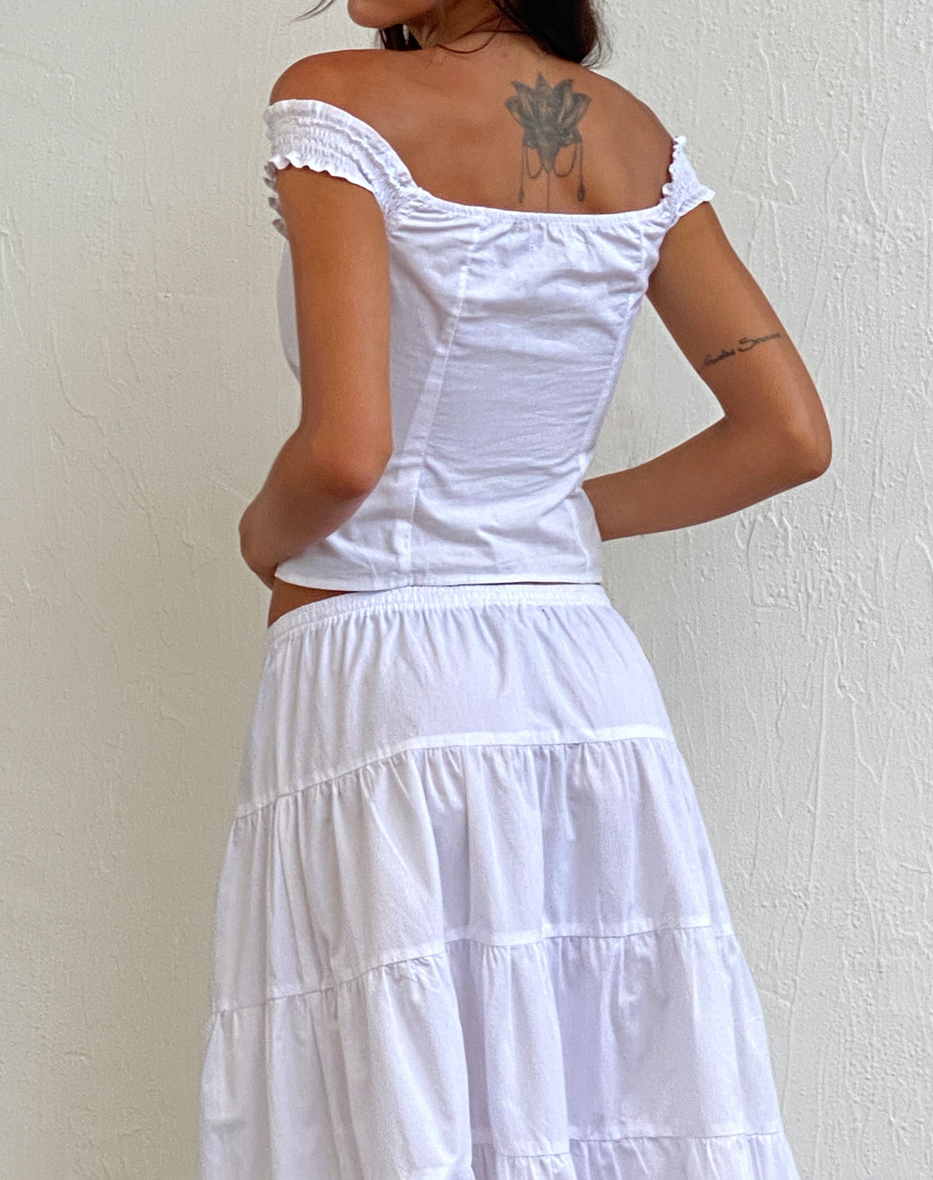 Afbeelding van Alderidge Bardot Corset Top in Wit