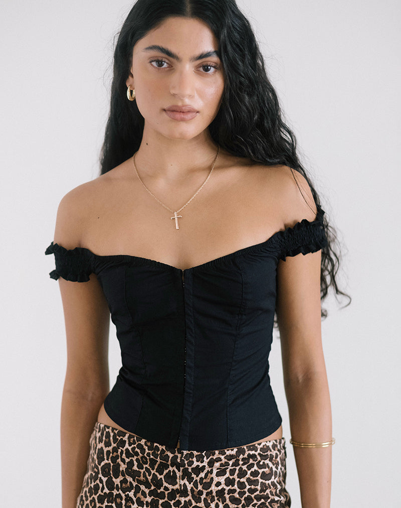 Afbeelding van Aldre Bardot Top in Zwart