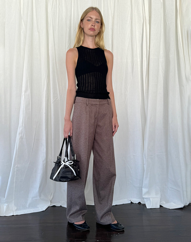 Afbeelding van Alessia Vest Top in Wijd Ribtricot Zwart